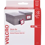 VELCRO BRAND   STICKON HOOK AND LOOP DOTS 22MM WHITE PACK 62