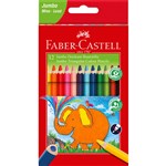 FABERCASTELL JUMBO TRIANGULAR COLOUR PENCILS ASSORTED PACK 12