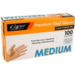 CAPRI VINYL GLOVE POWDER FREE CLEAR MEDIUM PACK 100
