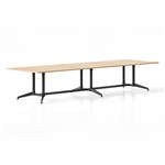RAPIDLINE TYPHOON MEETING AND BOARDROOM TABLE RECTANGLE 3200 X 1200MM NATURAL OAK TOP AND BLACK PC ALL OVER FRAME