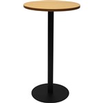 RAPIDLINE DRY BAR TABLE 600 X 1050MM BEECH COLOURED TABLE TOP  BLACK POWDER COAT BASE