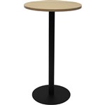 RAPIDLINE DRY BAR TABLE 600 X 1050MM NATURAL OAK TABLE TOP  BLACK POWDER COAT BASE