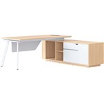 RAPIDLINE CASA EXECUTIVE WORKSTATION WITH ETERNITY END LEG RHC NATURAL OAKWHITE