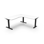 RAPIDLINE BOOST STATIC CORNER WORKSTATION 1800 X 1800MM NATURAL WHITE TOP  BLACK FRAME