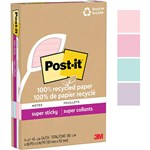 POSTIT 4621R4SSNRP SUPER STICKY NOTES 101 X 152MM RECYCLED LINED WANDERLUST PASTELS PACK 4