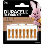 DURACELL SIZE 13 EASYTAB HEARING AID ZINC AIR COIN 145V BATTERY PACK 8