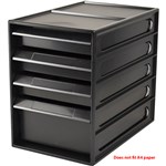 ITALPLAST GREENR RECYCLED OFFICE ORGANISER CABINET 4 DRAWER 255D X 165W X 230H MM BLACK