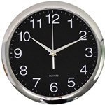 ITALPLAST WALL CLOCK 300MM BLACK  CHROME