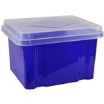 ITALPLAST FILE STORAGE BOX 32 LITRE TINTED PURPLECLEAR LID