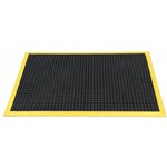 ITALPLAST ANTIFATIGUE BUBBLE MAT 1200 X 900MM BLACKYELLOW BORDER