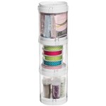 DEFLECTO STACKING ORGANISER WHITECLEAR PACK 3