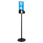 DEFLECTO HAND SANITISER DISPLAY STAND SINGLE A4 15M BLACKCLEAR