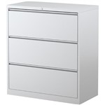 STEELCO LATERAL FILING CABINET 3 DRAWER 1015 X 915 X 463MM WHITE SATIN