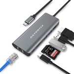 ASTROTEK USBC DOCKING STATION 6 IN 1 MULTIPORT SILVER