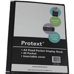 PROTEXT DISPLAY BOOK NONREFILLABLE INSERT COVER 40 POCKET A4 BLACK