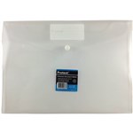 PROTEXT DOCUMENT WALLET WITH BUTTON CLOSURE A4 PP CLEAR