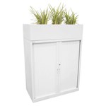 STEELCO TAMBOUR PLANTER BOX 225 X 900 X 463MM WHITE SATIN