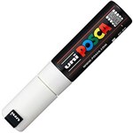 POSCA PC8K PAINT MARKER CHISEL BROAD 8MM WHITE