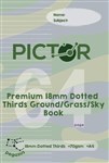 PICTOR COLOURED  64 PAGE GROUND  GRASS  SKY EXERCISE BOOK A4 18MM DOTTED THIRDS PEGASUS