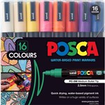 POSCA PC5M PAINT MARKER BULLET MEDIUM 25MM ASSORTED BOX 16