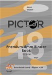 PICTOR PREMIUM A4 48 PAGE BINDER BOOK 8MM RULED 70GSM ROVER