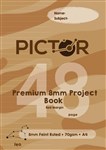PICTOR PREMIUM A4 48 PAGE PROJECT BOOK 8MM PLAINRULED 70GSM LEO
