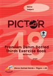 PICTOR PREMIUM PRO A4 48 PAGE PP EXERCISE BOOK 24MM DOTTED THIRDS 70GSM ROCKET