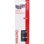 VELCRO BRAND   STICKON HOOK AND LOOP DOTS 22MM BLACK PACK 12