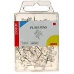 ESSELTE PUSH PINS CLEAR PACK 50