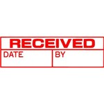 XSTAMPER CXBN 1680 PREINKED MESSAGE STAMP RECEIVEDDATEBY 42 X 13MM RED