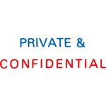XSTAMPER CXBN 2010 PREINKED MESSAGE STAMP PRIVATE AND CONFIDENTIAL 42 X 13MM REDBLUE