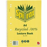 SPIRAX 814 LECTURE BOOK 7MM RULED 7 HOLE PUNCHED 100 RECYCLED SPIRAL BOUND A4 140 PAGE