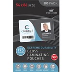 GBC LAMINATING POUCH 175 MICRON 54 X 86MM CLEAR PACK 100