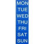 QUARTET MAGNETIC DAYS BLUE 50 X 25MM PACK 7