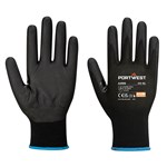 PORTWEST NPR15 NITRILE FOAM TOUCHSCREEN GLOVE MEDIUM BLACK PACK 12