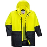 HUSKI KIMBERLEY LIGHTWEIGHT HIVIS RAIN JACKET 2TONE YELLOWNAVY L