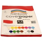 RAINBOW COVER PAPER 125GSM A4 RED PACK 100