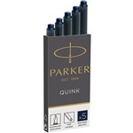 PARKER QUINK FOUNTAIN PEN INK CARTRIDGES BLUE BLACK PACK 5