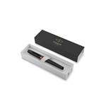 PARKER IM FOUNTAIN PEN VIBRANT RINGS SATIN BLACK WITH FLAME ORANGE