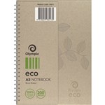 OLYMPIC ECO RECYCLED NOTEBOOK 8MM RULED 70GSM 200 PAGE A5 NATURAL
