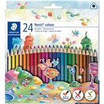 STAEDTLER 187 NORIS COLOUR TRIANGULAR COLOURING PENCILS ASSORTED BOX 24