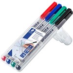 STAEDTLER 311 LUMOCOLOR NONPERMANENT MARKER BULLET SUPERFINE 04MM ASSORTED WALLET 4