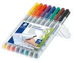 STAEDTLER LUMOCOLOR NONPERMANENT MARKERS 06MM ASSORTED PACK 8