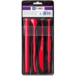 STAEDTLER 8711 FIMO MODELLING TOOLS ASSORTED DESIGN RED PACK 4