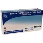 STYLUS NITRILE POWDERFREE DISPOSABLE GLOVES SMALLMEDIUM BLUE PACK 100