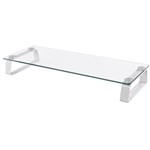 BRATECK UNIVERSAL TEMPERED GLASS MONITOR RISER WHITE