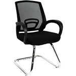 SYLEX TRICE VISITOR CHAIR CANTILEVER BASE MEDIUM BACK ARMS MESH BLACK WITH BLACK SEAT