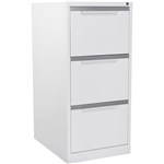STEELCO A3 FILING CABINET 3 DRAWER 580 X 620 X 1320MM WHITE SATIN