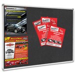 VISIONCHART SMOOTH VELOUR PINBOARD ALUMINIUM FRAME 900 X 900MM CHARCOAL