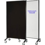 VISIONCHART COMMUNICATE ROOM DIVIDER WHITEBOARD WITH PINNABLE FABRIC 1800 X 900MM WHITE  CHARCOAL